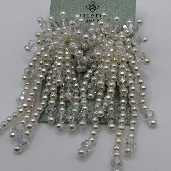 White and Silver Beaded Earrings
